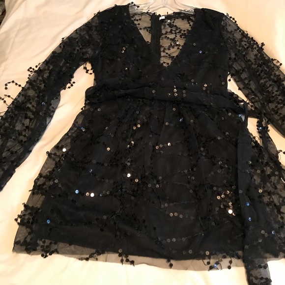 Sequined Little Black Dress - Picture 6 of 8